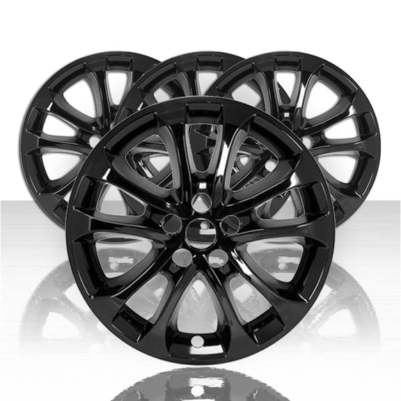 Set of 4 17" 5 Double Spoke Wheel Skins for 2019-20 Ford Fusion SE - Gloss Black