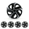 thumbnail image 1 of (Set of 4)17" Universal Hubcaps Fit for Steel Wheel Rims Cover,Snap on Installation with Retention Rings,PP Material,Silver Lacquer & Black Lacquer, 1 of 8