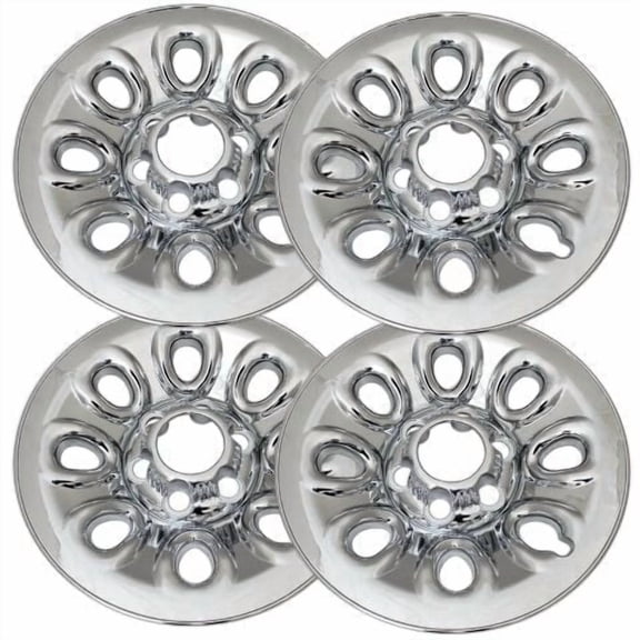 Set of 4 17 inch Chrome ABS Wheel Covers Compatible with 2004-2013 Chevrolet Silverado 1500 Rims