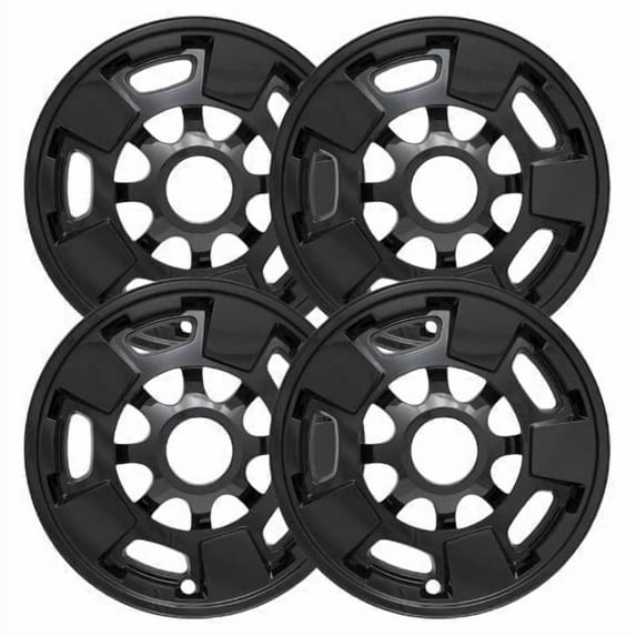 Set of 4 17 inch Gloss Black ABS Wheel Covers Compatible with 2011-2019 GMC Sierra 2500 HD SLE Rims