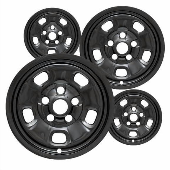 Set of 4 17 inch Gloss Black ABS Wheel Covers Compatible with 2013-2018 Ram 1500 Tradesman, SLT, Big Horn, Sport, Rebel, Laramie, Limited, R/T Rims
