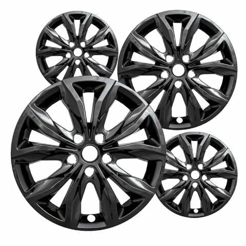 Set of 4 17 inch Gloss Black ABS Wheel Covers Compatible with 2019-2025 Chevrolet Malibu Hybrid L LS LT Premier RS Rims