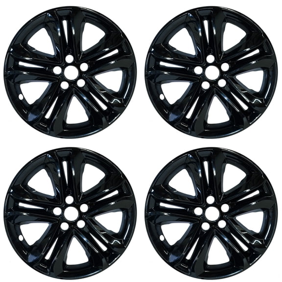 Set of 4 18" 5 Split Spoke Wheel Skins for 2019-2021 Ford Edge SEL - Gloss Black