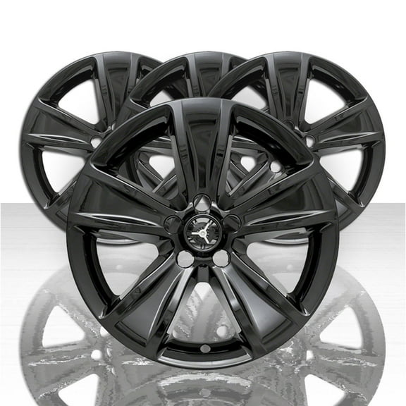Set of 4 18' 5 Spoke Wheel Skins for 2015-2019 Dodge Challenger SXT - Gloss Black