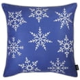 thumbnail image 1 of Set of 4 18" Christmas Snowflakes Throw Pillow Cover in Blue, 1 of 3