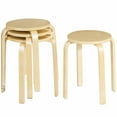 thumbnail image 1 of Costway Set of 4 18" Stacking Stool Round Dining Chair Backless Wood Home Decor, 1 of 9
