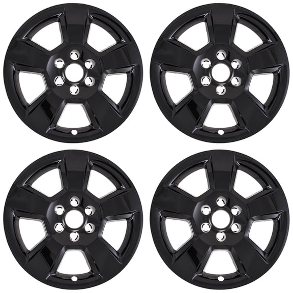 Set of 4 20" 5 Spoke Wheel Skins for 14-18 Chevy Silverado 1500 LT - Gloss Black