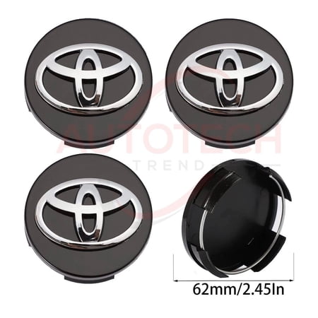 Jdmotive 2.5" Wheel Hubcap Black fits Most Current TOYOTA, 4 Pack