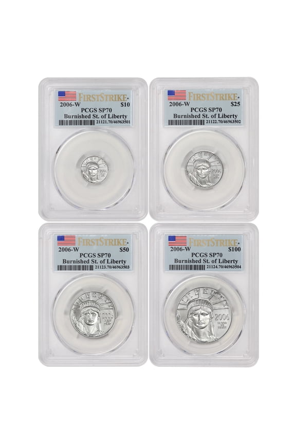 Set of 4 2006-W Platinum Eagle PCGS SP70 First Strike U.S. Mint Coin