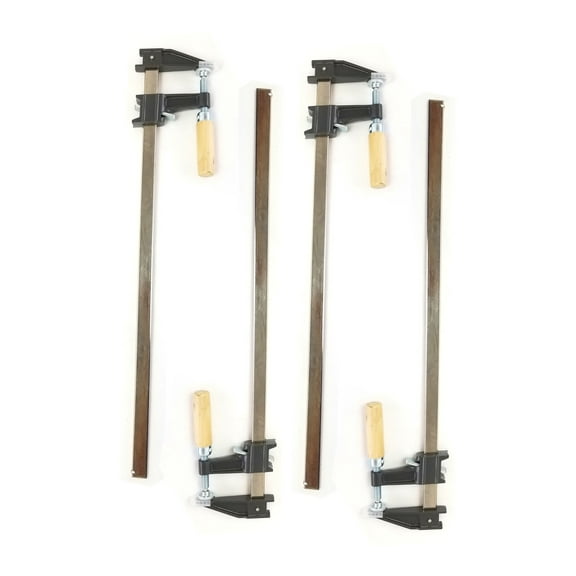 Set of 4 - 24" Steel Bar Clamp with Metal Ratcheting System and Quick Release Suitable for a Wide Range of Woodworking and Metalworking
