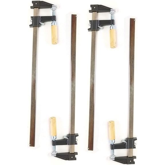 Set of 4-24" Steel Bar Clamp with Metal Ratcheting System and Quick Release Suitable for a Wide Range of Woodworking and Metalworking