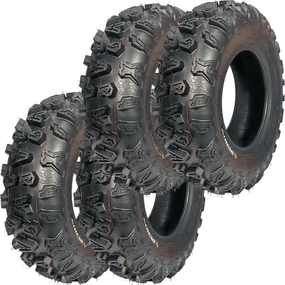 Set of 4 25x8-12 25x10-12 ATV Tires, 25x8x12 25x10x12 All Terrain Off-Road Tires for Quad, Four Wheeler, Utility Vehicle