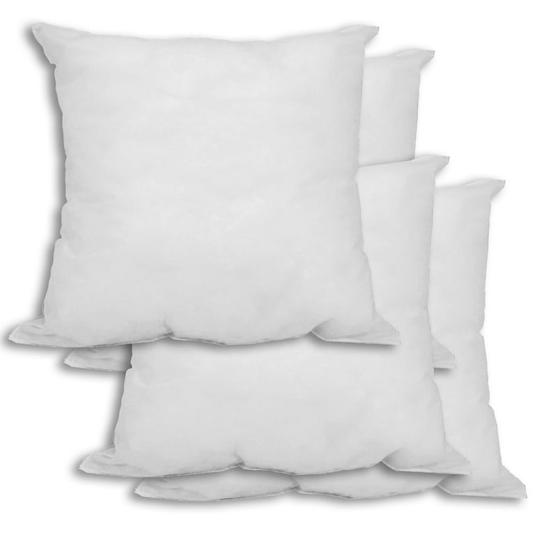 ACCENTHOME 18x18 Pillow Inserts (Pack of 4) Hypoallergenic Throw Pillows  Forms | White Square Throw Pillow Insert | Decorative Sham Stuffer Cushion