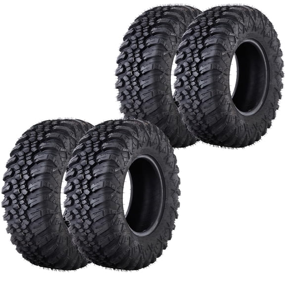 Set of 4 30x10-14 ATV/UTV Tires, 8 Ply Quad or Side By Side, Ridged Power Treads, Plow Through Mud and Sand, Ride Over Hard Surfaces - 30x10x14