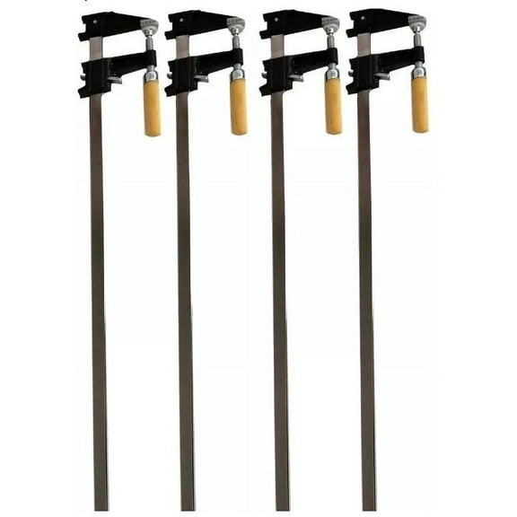 Set of 4 - 36" Steel Bar Clamp with Metal Ratcheting System and Quick Release Suitable for a Wide Range of Woodworking and Metalworking