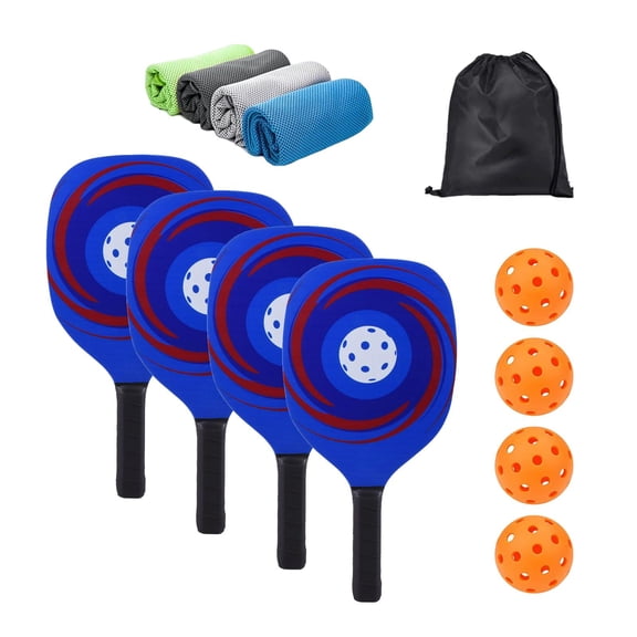Set of 4, 4 Pickleball Balls Portable Pickleball Rackets Set Racquets with Bag Gifts for Men Women