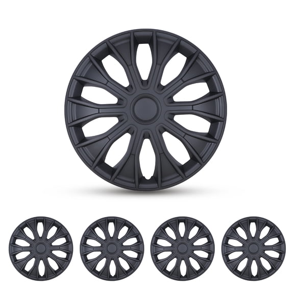 (4-Pack) 14" Universal Wheel Rims Cover Hubcaps Snap-On ABS Hub Caps for Car,Truck,SUV(14-inch,Matte Black)
