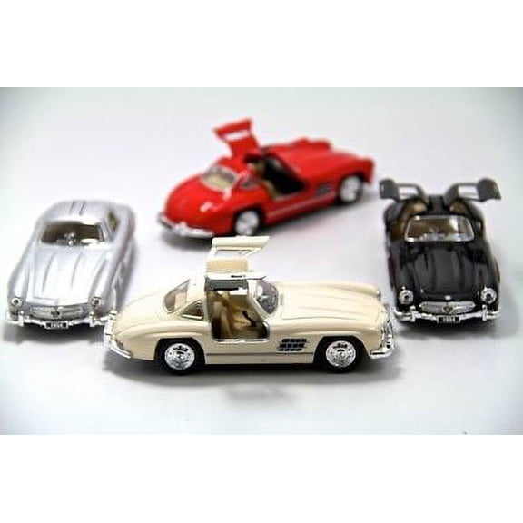 Set of 4: 5" Kinsmart 1954 Mercedes Benz 300 SL Coupe Diecast Model Toy 1:36