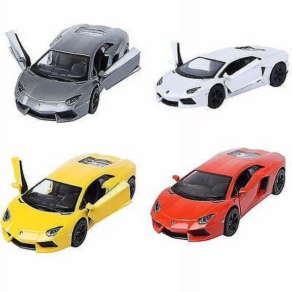 Set of 4: 5" Kinsmart Lamborghini Aventador LP700-4 Diecast Model Toy Car 1:38