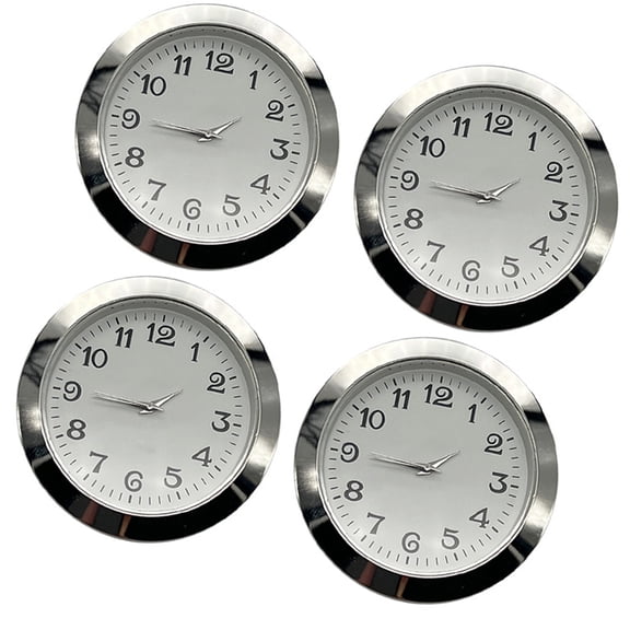 Set of 4 55mm Quartzs Clock Face Insert Inlaid with Arabic and Roman Numerals for Home and Clock Repair Decors