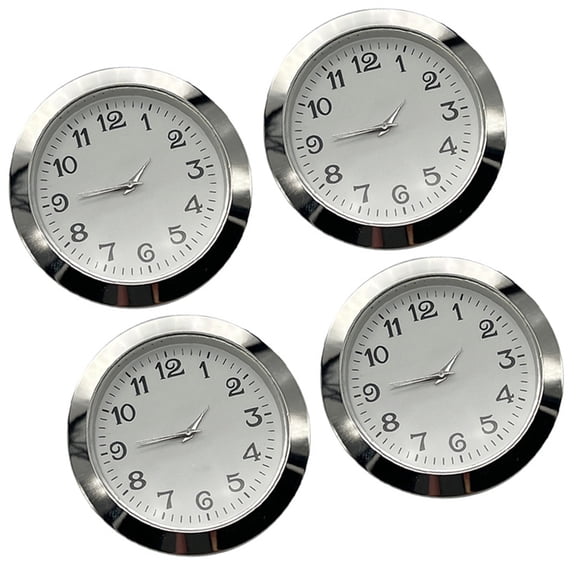Set of 4 55mm Quartzs Clock Face Insert Inlaid with Arabic and Roman Numerals for Home and Office Clock Repair Decors