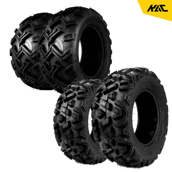 Set of 4 ATV UTV All-terrain Tires 25x8-12 Front & 25x10-12 Rear, 6 PR, Tubeless