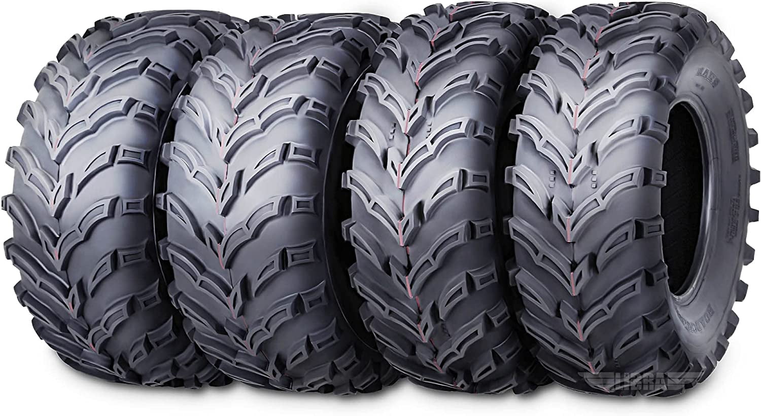Roadguider Set of 4 ATV UTV Tires, 26x9-12 Front, 26x11-12 Rear, 6-Ply ...
