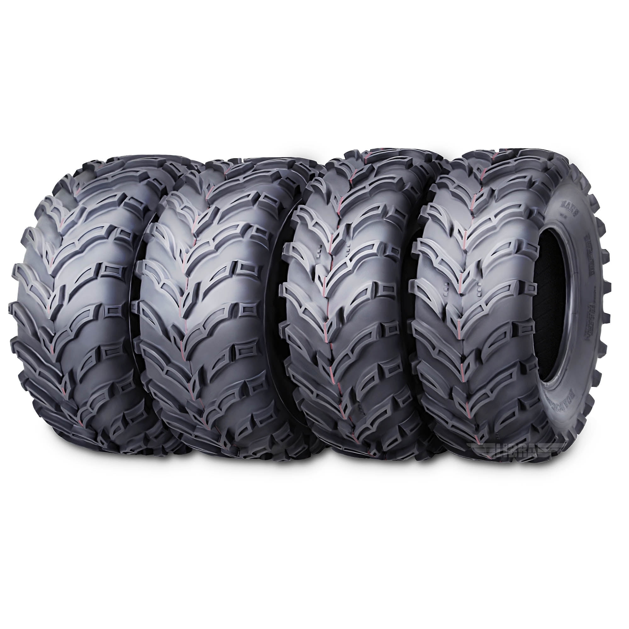 Roadguider Set of 4 ATV UTV Tires, 26x9-12 Front, 26x11-12 Rear, 6-Ply ...