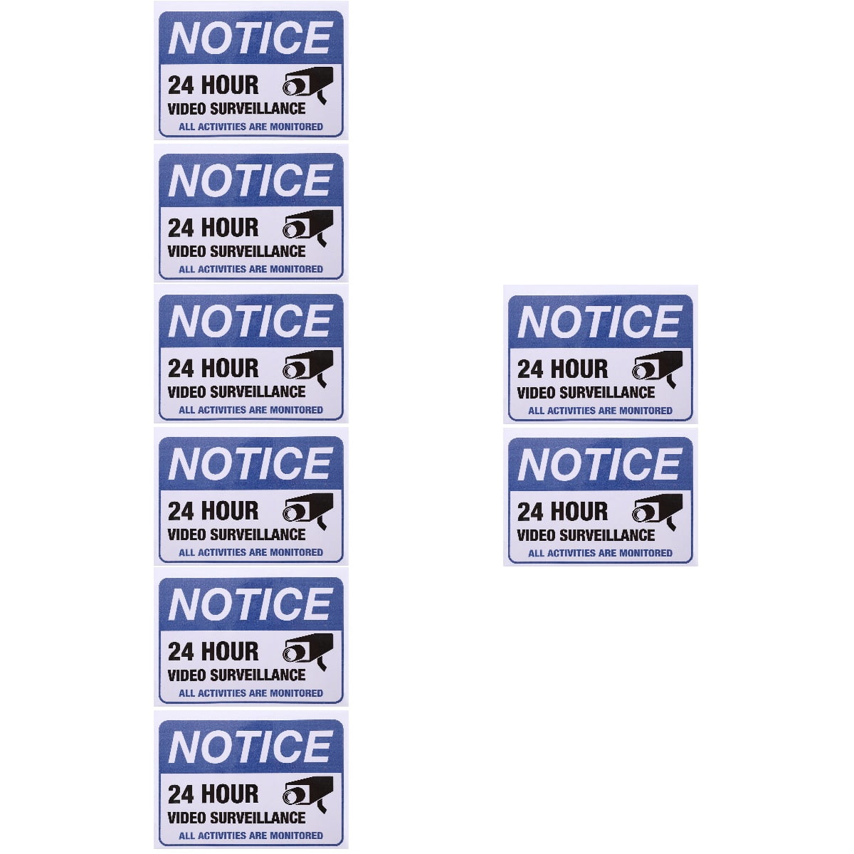 Set of 4 Adhesive Warning Sticker Security Stickers Signs Caution Tape ...