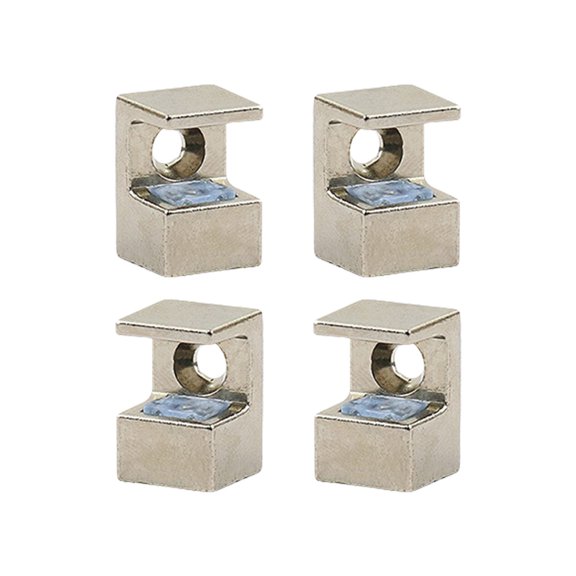 Set of 4 Adjustable Glass Clamps Zinc Alloy Materials Convenient for 10 12mm Glass Panel with Secure Locking Screws