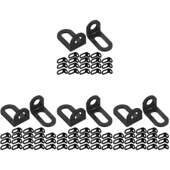 Set of 4 Adjustable L-shaped Corner Code Brace Metal Black Iron 3.00X2.00X1.80CM