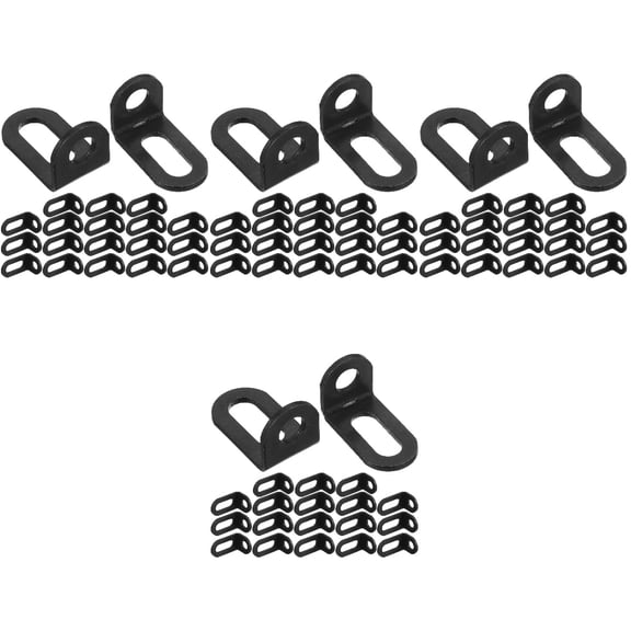 Set of 4 Adjustable L-shaped Corner Code Bracket Brackets Gate Brace Black