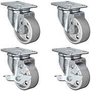 Set of 4 All Steel Swivel Plate Caster Wheels with Brakes Locking 3" Combo