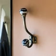 thumbnail image 1 of Set of 4 Antique Bronze Hooks – Black Rose Ceramic Knob Heads, 1 of 3