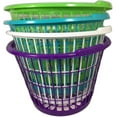Set of 4 Assorted Colors One Bushel Capacity Plastic Laundry Baskets