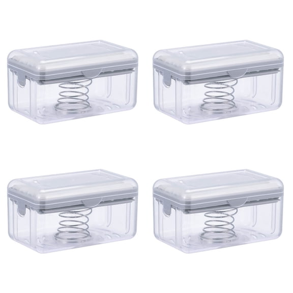 Set of 4 Automatic Soap Dispenser Dish for Bathroom Sink Box Storage Travel