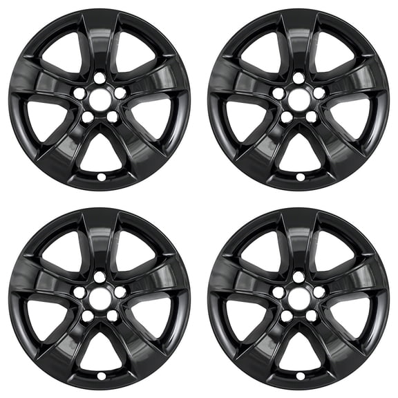 Set of 4 BLACK 17" Wheel Skins Hub Caps Full for 2011-2014 Dodge Charger