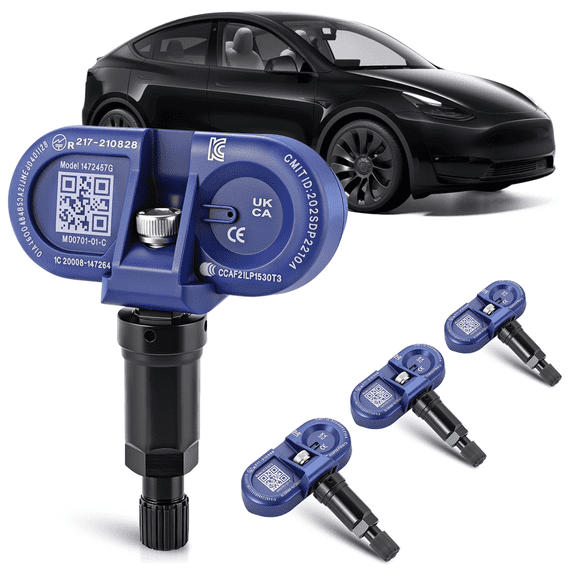 Set of 4 BLE Tire Pressure Sensors 1490701-01-B TPMS for Tesla Y / 3 / X / S - Replaces OEM #1490701-01-C 1490701-00-B 1472547G