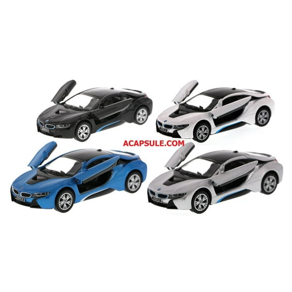 Set of 4 BMW i8 1/36th Scale Diecast Pullback Action Cars