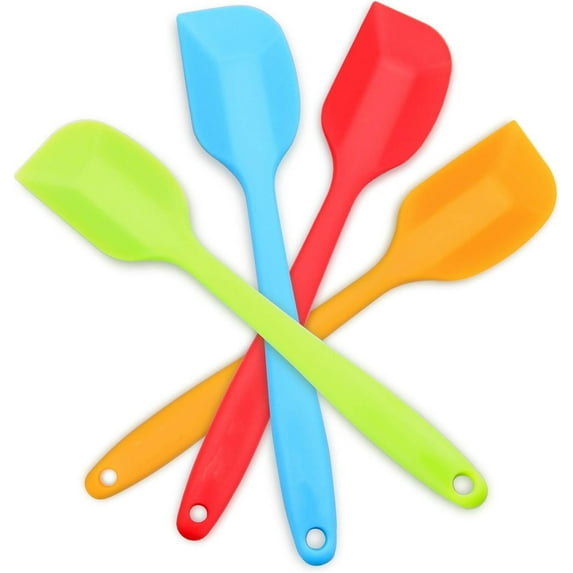 Set of 4 Baking Silicone Spatulas,8x1.6In/20.5x4cm Durable Non-Stick Flexible Scrapers for Kitchen,Multi-color Baking Mixing Tool for Baking,Mixing