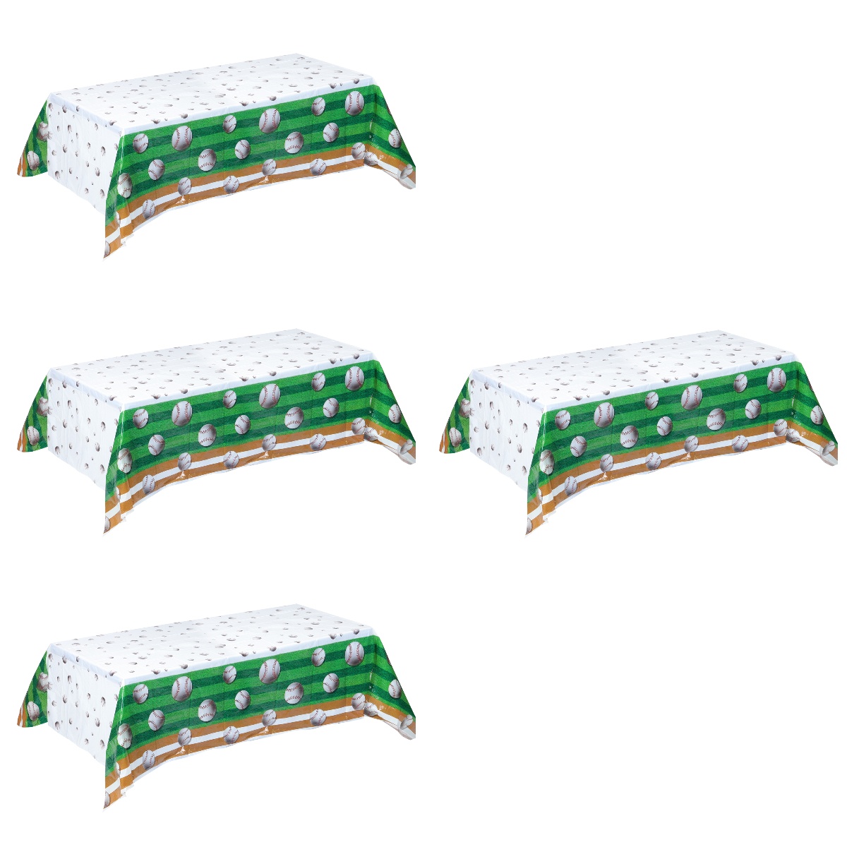 Set of 4 Baseball Tablecloth Picnic Decor for Cloths Parties Party