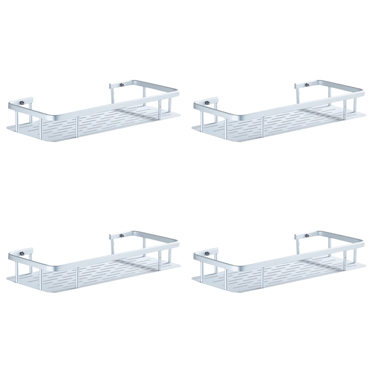 Set of 4 Bathroom Tray Shelves Organizer Shelf No Punching Wall Mounted ...