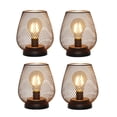 thumbnail image 1 of Set of 4 Battery Operated Lamp LED Table Lantern, Metal Cage Cordless Lamps with LED Bulb, 1 of 8