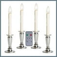thumbnail image 1 of Set of 4 Battery Operated Window Candles with Remote Control - (Brushed Silver), 1 of 5