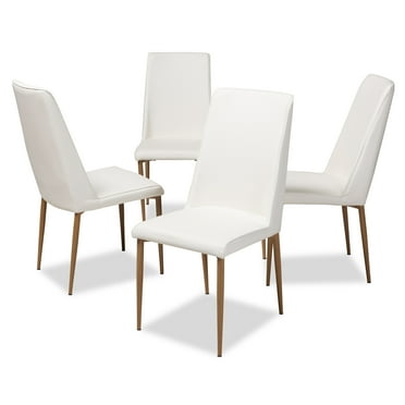 Set of 4 Baxton Studio Chandelle Modern and Contemporary Faux Leather Upholstered Dining Chairs, Multiple Colors
