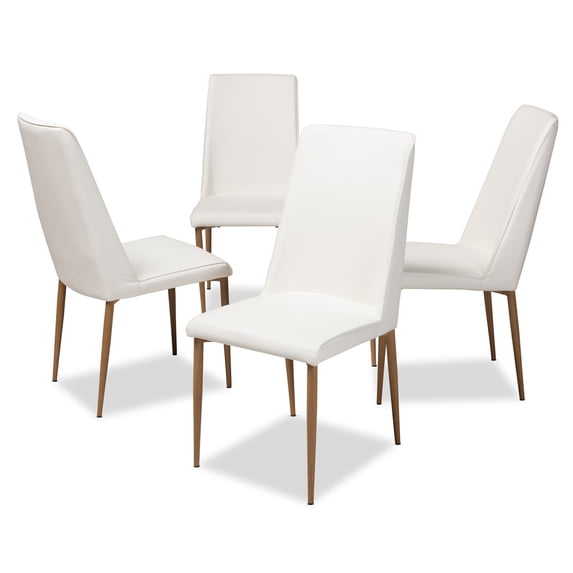 Set of 4 Baxton Studio Chandelle Modern and Contemporary Faux Leather Upholstered Dining Chairs