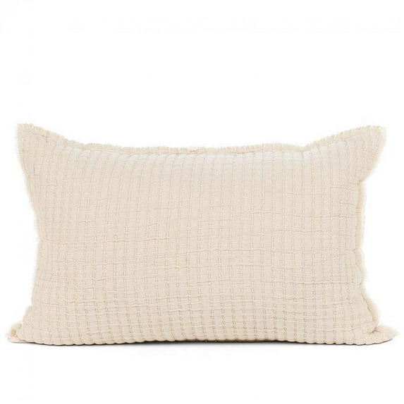 Set of 4 Beige Overstitch Rectangle Pillow
