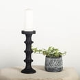 thumbnail image 1 of Set of 4 Black Wood With Beads Column Candle Holder, 1 of 1
