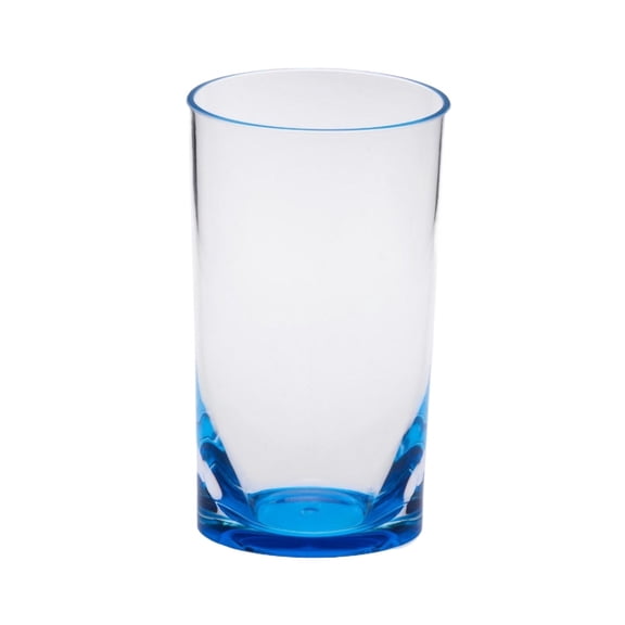 Set of 4 Blue Oval Halo Acrylic Tumblers, 15oz Unbreakable BPA-Free Highball Glasses for Poolside & Parties