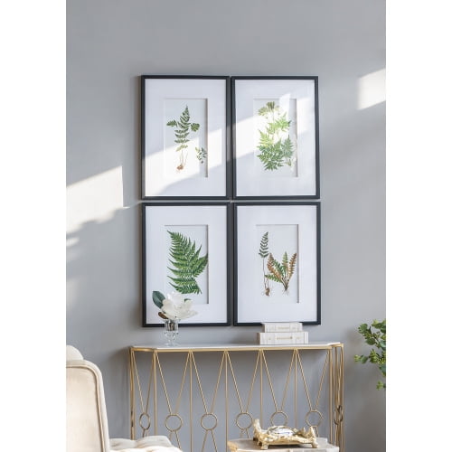 Set of 4 Botanical Black And White Fern Wall Art , Wall Decor for Living Room Dining Room Entryway, 20" x 28"